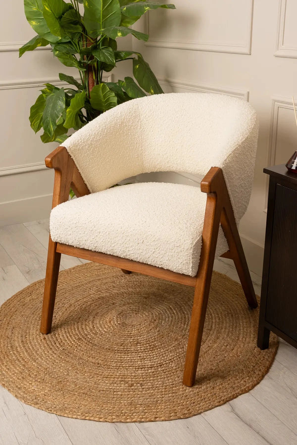 Cream Boucle Boho Chair Furniture Chairs – Carraig Donn