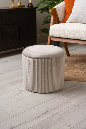 Carraig Donn Cream Cara Corduroy Storage Stool