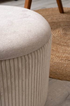 Carraig Donn Cream Cara Corduroy Storage Stool