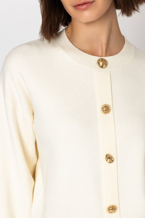 Carraig Donn Cream Cardigan with Contrast Button Details