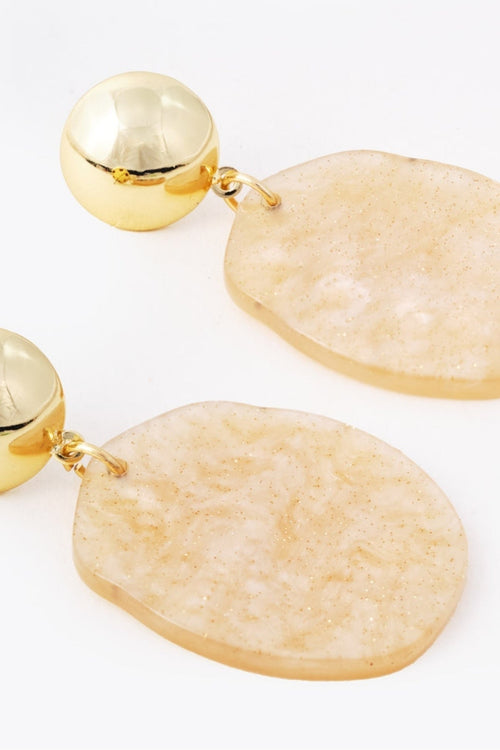 Carraig Donn Cream Crinkle Disc Earrings