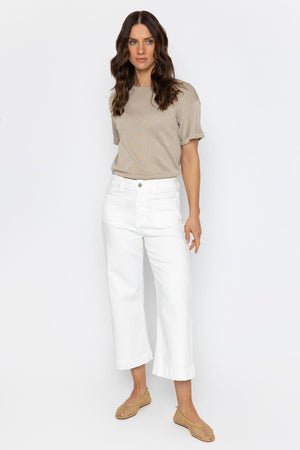 Carraig Donn Cream Denim Jeans with Front Pockets