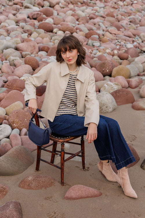 Carraig Donn Cream Faux Leather Jacket