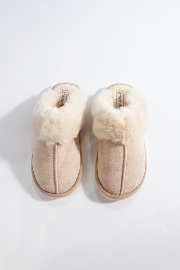 Carraig Donn Cream Faux Suede Mule Slippers