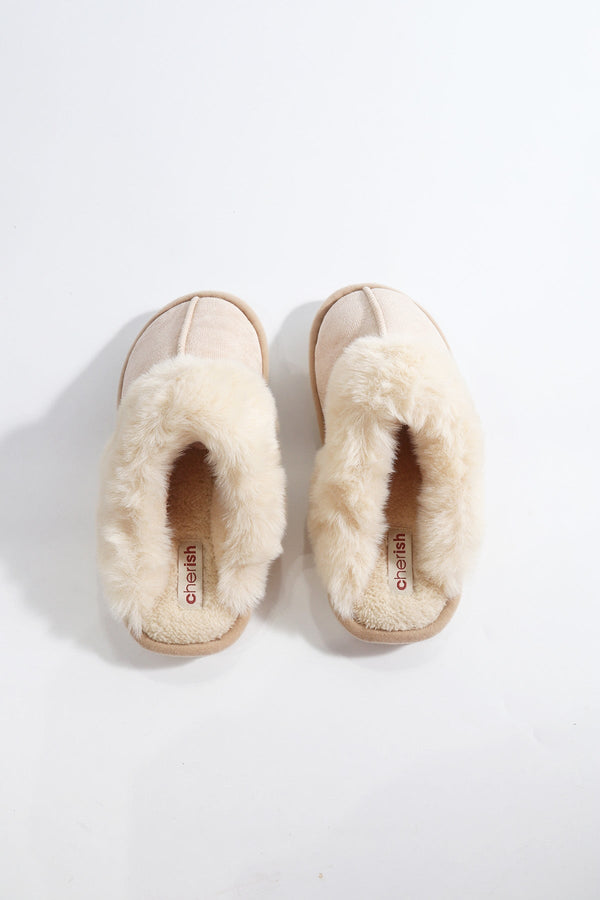 Carraig Donn Cream Faux Suede Mule Slippers