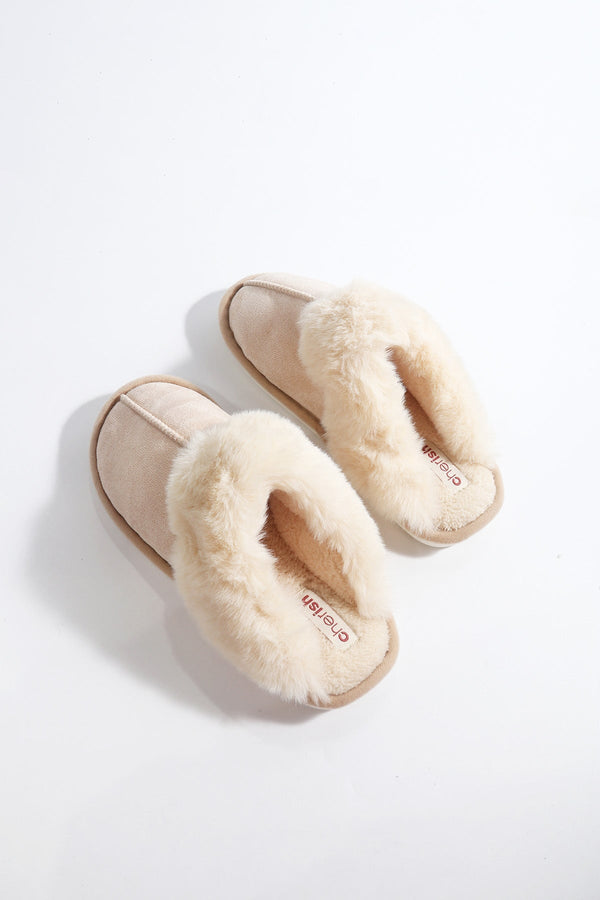 Carraig Donn Cream Faux Suede Mule Slippers
