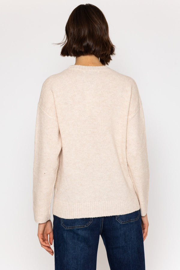 Carraig Donn Cream Floral Stitch Knit Jumper
