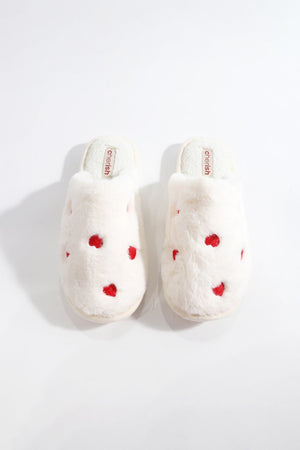 Carraig Donn Cream Heart Mule Slippers