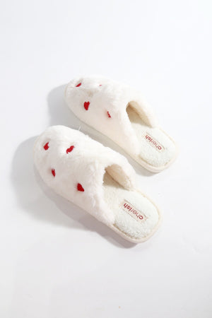 Carraig Donn Cream Heart Mule Slippers