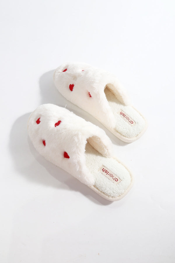Carraig Donn Cream Heart Mule Slippers