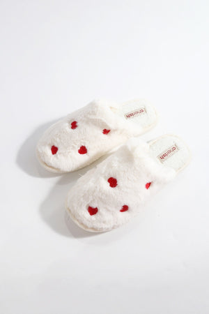 Carraig Donn Cream Heart Mule Slippers