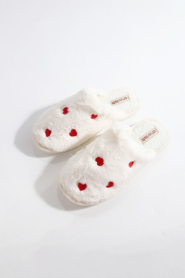 Carraig Donn Cream Heart Mule Slippers