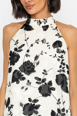 Carraig Donn Cream High Neck Floral Print Top