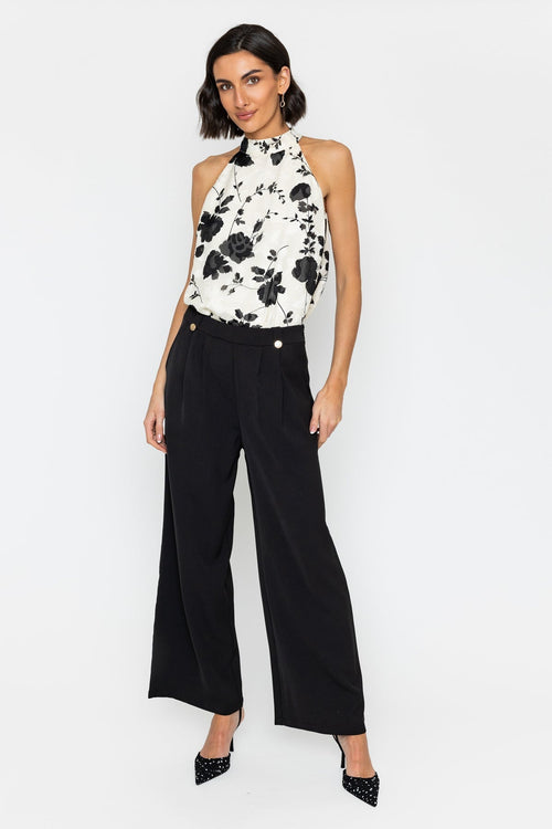 Carraig Donn Cream High Neck Floral Print Top