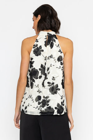 Carraig Donn Cream High Neck Floral Print Top