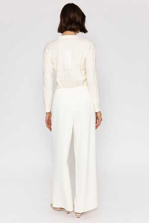 Carraig Donn Cream High-Waist Trousers with Gold Buttons