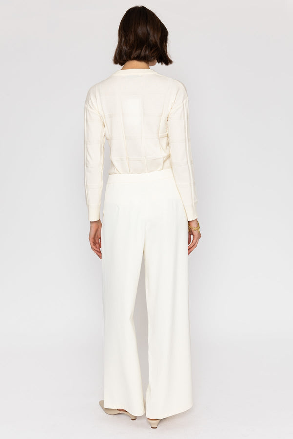 Carraig Donn Cream High-Waist Trousers with Gold Buttons