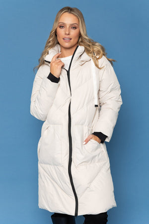 Carraig Donn Cream Longline Quilted Coat
