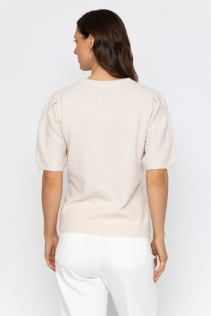 Carraig Donn Cream Puff Sleeve Knit Top