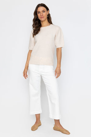 Carraig Donn Cream Puff Sleeve Knit Top