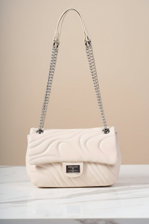 Cream Quilted Shoulder Bag