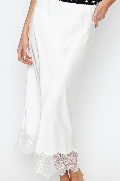 Carraig Donn Cream Satin Skirt With Lace Detail