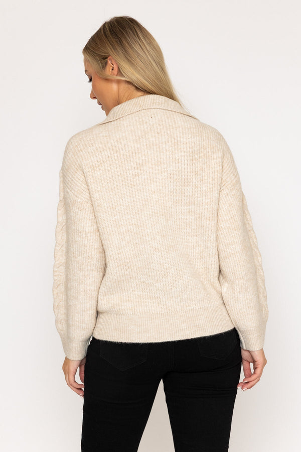 Carraig Donn Cream Soft Touch Cable Knit Jumper