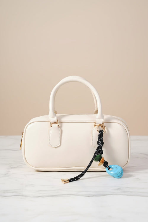 Cream Structured Bowling Bag