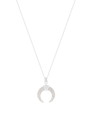 Carraig Donn Crescent CZ Pendant Necklace