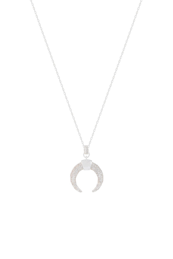 Carraig Donn Crescent CZ Pendant Necklace