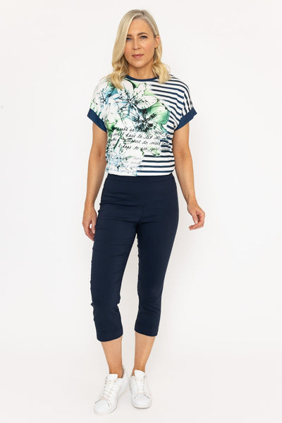 Carraig Donn Cropped Bengaline Trousers in Navy
