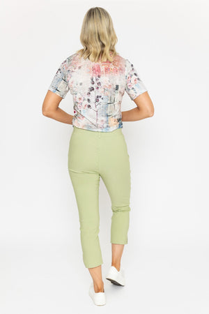 Carraig Donn Cropped Bengaline Trousers In Sage Green