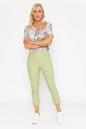 Carraig Donn Cropped Bengaline Trousers In Sage Green