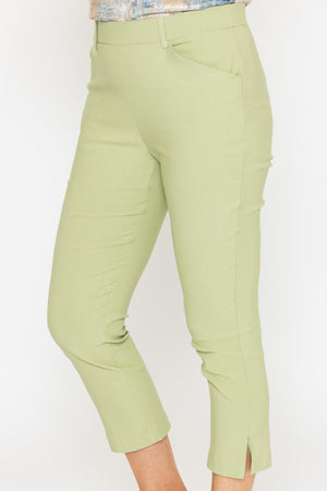 Carraig Donn Cropped Bengaline Trousers In Sage Green