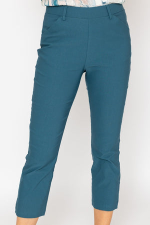 Carraig Donn Cropped Bengaline Trousers in Teal