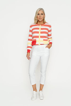 Carraig Donn Cropped Bengaline Trousers in White