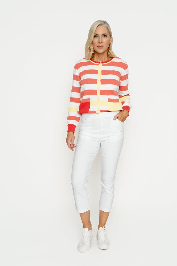 Carraig Donn Cropped Bengaline Trousers in White