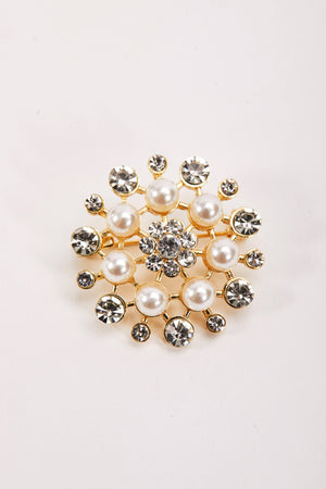 Crystal and Pearl Brooch