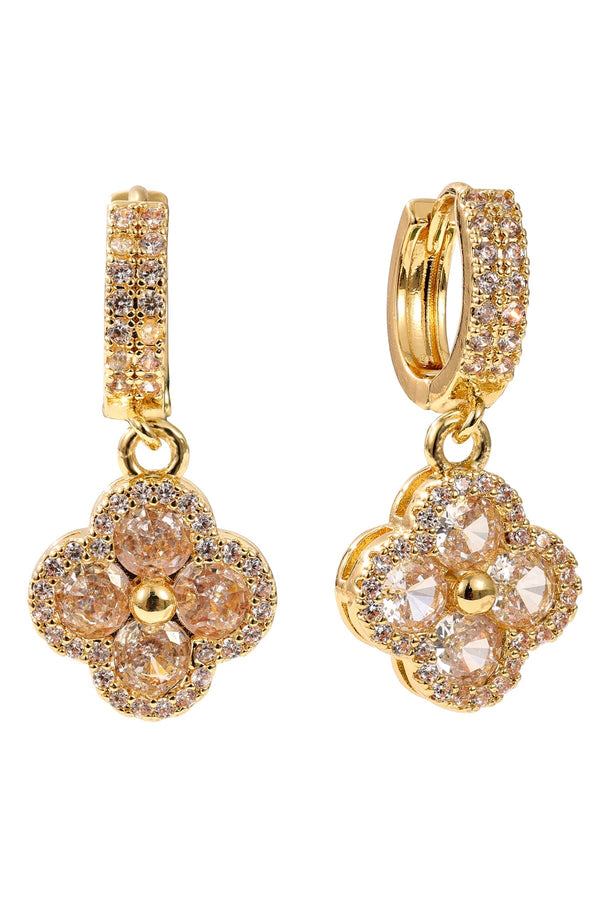 Carraig Donn Crystal Clover Drop Earrings