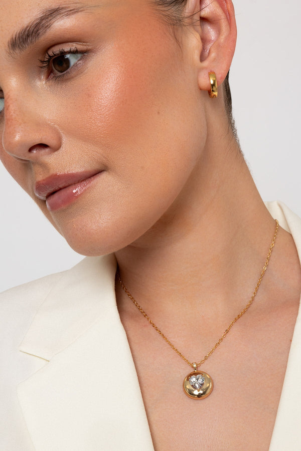 Carraig Donn Crystal Heart Pendant Necklace