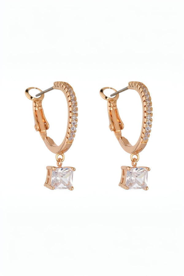 Carraig Donn Crystal Rose Gold Hoop Earrings