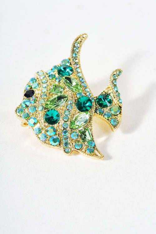 Carraig Donn Cute Green Fish Brooch