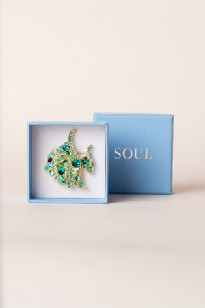 Carraig Donn Cute Green Fish Brooch