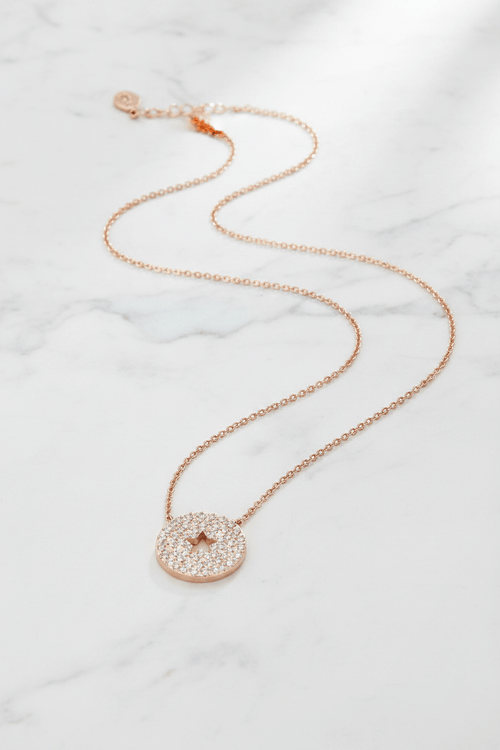 Cutout Round Pave Pendant
