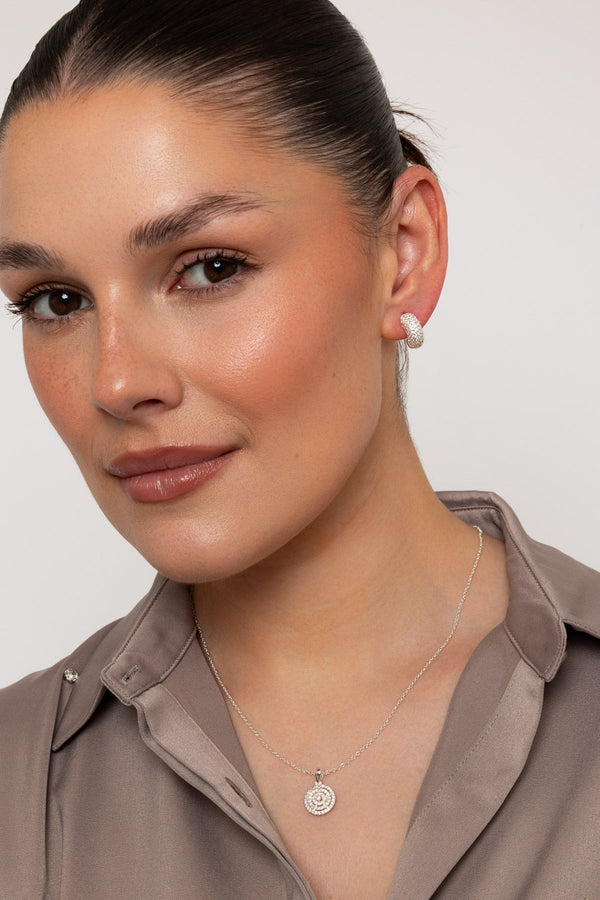 Carraig Donn Cz Hoop Shaped Earrings