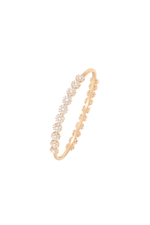 Carraig Donn CZ Stone Daisy Gold Bangle
