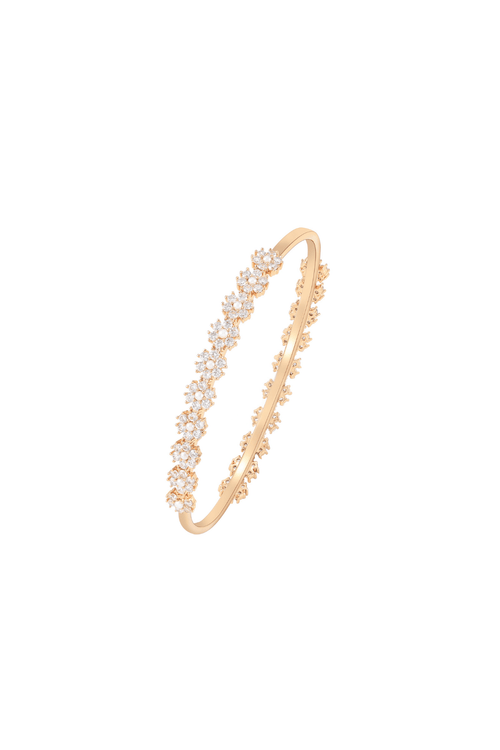 CZ Stone Daisy Gold Bangle