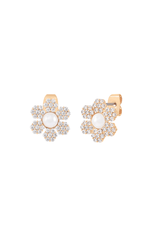 Carraig Donn CZ Stone Daisy Stud Earrings