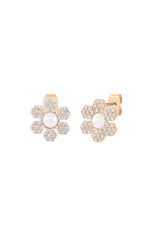Carraig Donn CZ Stone Daisy Stud Earrings