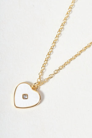 Carraig Donn Dainty White Heart Pendent Necklace